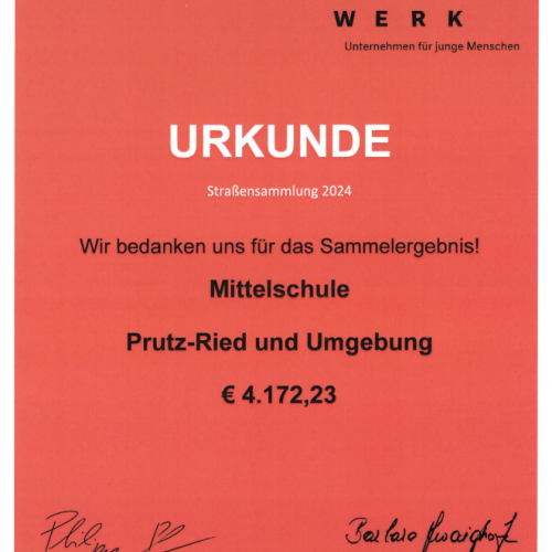 Urkunde Spendensammlung