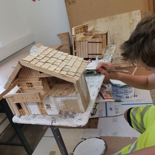 Verputzen und Weißeln Krippenbau 2025