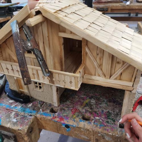 Verputzen und Weißeln Krippenbau 2025